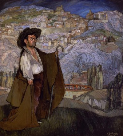 ال DWARF GREGORIO "البوتيرو" في SEPULVEDA - 1908 بواسطة Ignacio Zuloaga y Zabaleta