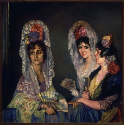 LAS TRES MANOLAS - XX CENTURY - O - L - 109X110 سم بواسطة Ignacio Zuloaga y Zabaleta