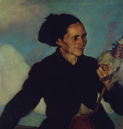 امرأة الغزل - 1911 - O - L - 63X65 سم بواسطة Ignacio Zuloaga y Zabaleta