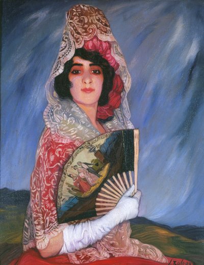 ابن عمي كانديكا مع مانتيلا ، ج. 1913. بواسطة Ignacio Zuloaga y Zabaleta