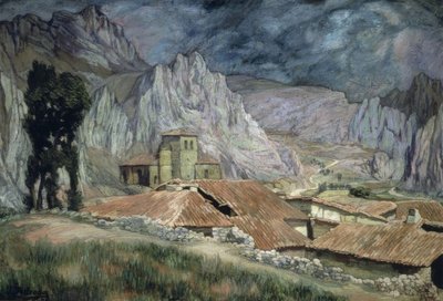 PANCORBO LANDSCAPE - 1917 - O - L - 90X130 سم بواسطة Ignacio Zuloaga y Zabaleta