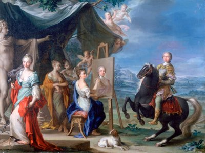 "صورة فروسية لأحد النبلاء .. حامي الفنون" ، 1699-1748 بواسطة اجناز ستيرن