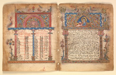 المخطوطة الأرمنية Bifolium ، القرن الخامس عشر. بواسطة المنور ميناس