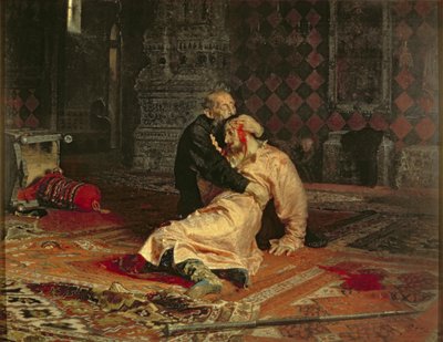 إيفان الرهيب وابنه في 16 نوفمبر بواسطة Ilya Efimovich Repin