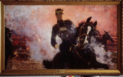 ملك بلجيكا ألبرت الأول (1875-1934) أثناء تفجير السد عام 1914. لوحة إيليا يفيموفيتش ريبين (إيليا ريبين) (1844-1930) ، زيت على قماش بواسطة ايليا افيموفيتش ريبين