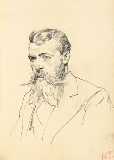 صورة لرجل مع شارب ولحية ، ج. 1872-1875 بواسطة ايليا افيموفيتش ريبين