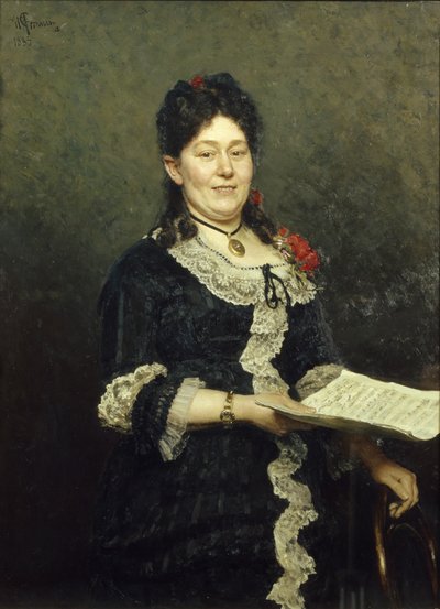 صورة لمغنية الأوبرا الكسندرا مولاس 1845-1929 ، 1883 بواسطة ايليا افيموفيتش ريبين