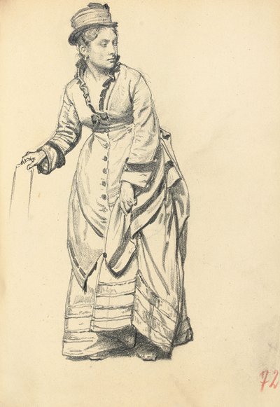 امرأة دائمة تمسك فستانها ، ج. 1872-1875 بواسطة ايليا افيموفيتش ريبين