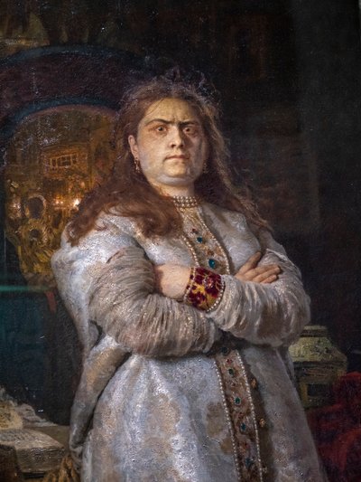 TSAREVNA SOFIA ALEXEIEVNA في مؤتمر نوفوديفيشي بواسطة ايليا افيموفيتش ريبين