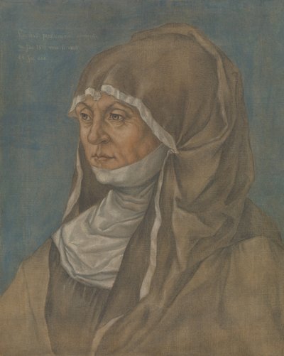 صورة لامرأة يقال إنها كاريتاس بيركهايمر 1467-1532. بواسطة مقلد ألبريشت دورر