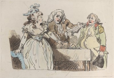 وريثة شابة تستعد لتوقيع وثيقة ، 1780-1800 ، 1780-1800. بواسطة منتحل شخصية توماس رولاندسون.