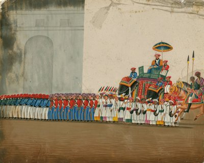 سلطان يركب فيل ، ج. 1800 بواسطة الفن الهندي