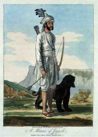 مينا من Jajurh ، نقش بواسطة T. Baxter بعد رسم من قبل Deen Alee ، حانة. بواسطة J.Murray بواسطة المدرسة الهندية
