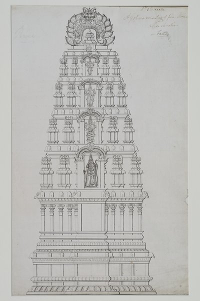 خمسة طوابق gopuram بواسطة المدرسة الهندية