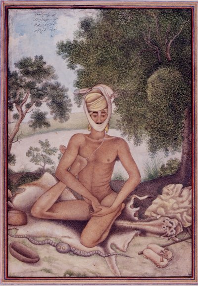 أضف 27255 ورقة 370v A Naked Ascetic ، من "تشريح الأقمام" التي جمعها العقيد جيمس سكينر (1778-1841) 1825 (الغواش على الورق) بواسطة المدرسة الهندية