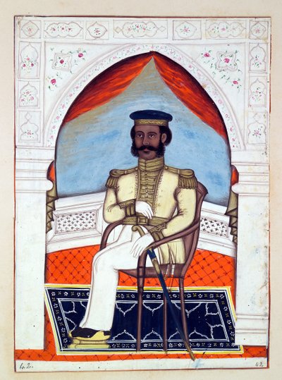 العقيد دونكال سينغ ، من مملكة البنجاب ، حكامه ورؤسائه ، المجلد الثاني ، مجلد من 30 دراسة مائية بالألوان المائية لفنان هندي غير معروف ، c.1840 (مرحاض على ورق) (د) بواسطة المدرسة الهندية