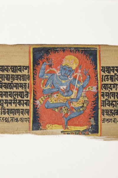 Dancing Heruka ، c.1150-1200 (مرحاض غير شفاف وحبر على أوراق النخيل) بواسطة المدرسة الهندية