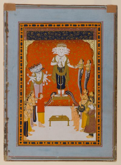 الولاءات ل Nagadevata ، راجستان ، c.1790 (مرحاض وذهب على ورق) بواسطة المدرسة الهندية