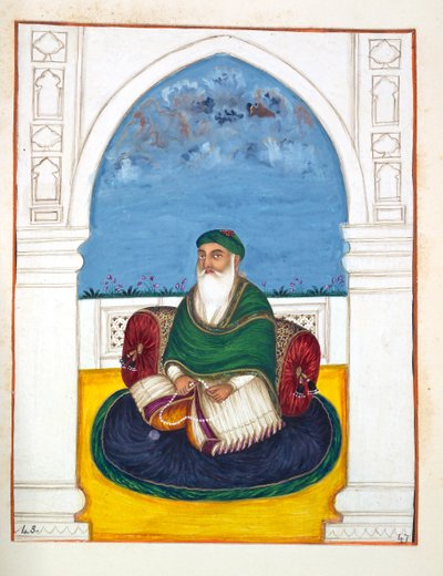 فقير إمام الدين ، من مملكة البنجاب ، حكامها ورؤسائها ، المجلد الثاني ، مجلد من 30 دراسة مائية بالألوان المائية لفنان هندي غير معروف ، c.1840 (مرحاض على ورق) بواسطة المدرسة الهندية