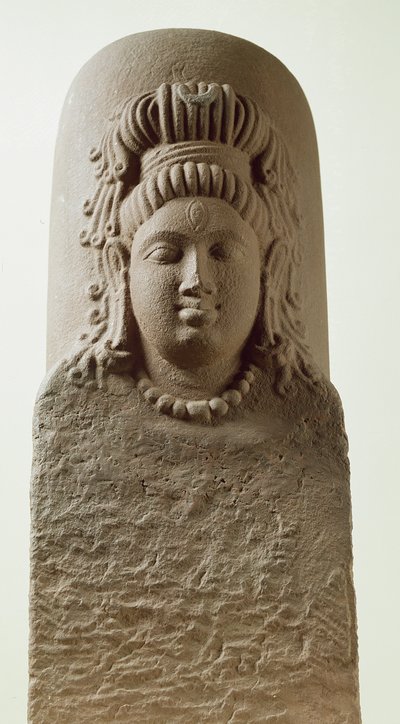 صورة Ekamukha Siva-Linga من معبد خوه (حجر رملي) بواسطة المدرسة الهندية