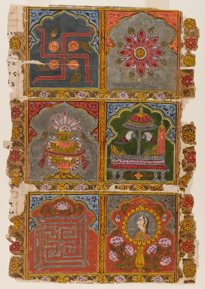 جزء من Jain Vijnaptipatra ، c.1725-1750 (مرحاض غير شفاف على الورق) بواسطة المدرسة الهندية