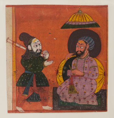 جزء من صفحة من سلسلة Markandeya Purana ، c.1625 (مرحاض غير شفاف وذهب على ورق) بواسطة المدرسة الهندية