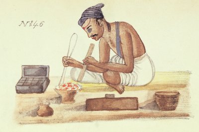 Goldsmith ، من "ملخص لطوائف الهند المختلفة" ، بقلم فينكاتا راماسفاني ، نشر مدراس 1837 (ليثو ملون) بواسطة المدرسة الهندية