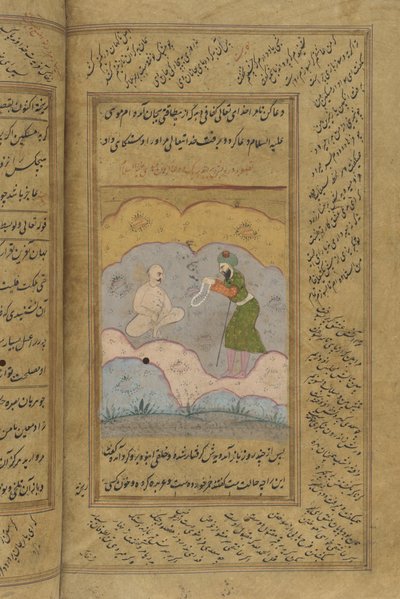 مخطوطة غولستان السعدي (حبر ، ألوان مائية غير شفافة وذهب على ورق) بواسطة المدرسة الهندية