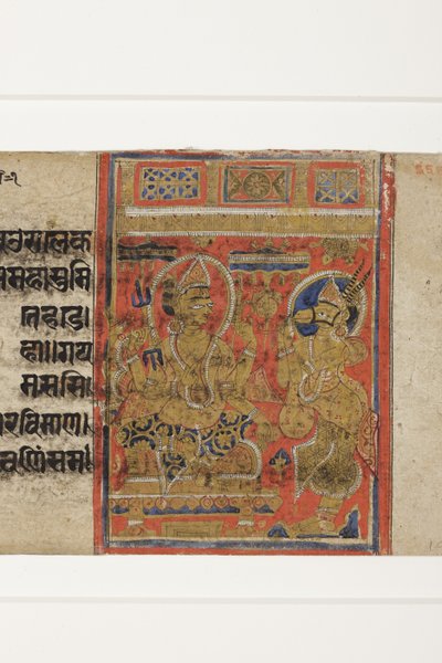أمرت إندرا Hanjhaigansesin بنقل الجنين من Kalpasutra (مرحاض غير شفاف وذهب على الورق) بواسطة المدرسة الهندية