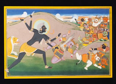 كالي يقتل الشياطين ، c.1800-1820 بواسطة المدرسة الهندية