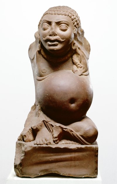 Kubera ، إله الثروة الهندوسي ، ثقافة Ramnagar ، من Ahichatra ، ولاية أوتار براديش ، 200 م (الحجر الرملي الأحمر) بواسطة المدرسة الهندية