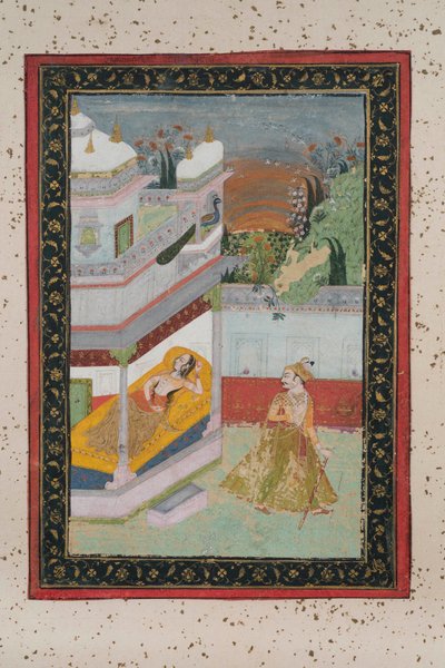 لاليت راجيني ، c.1790 (غواش على ورق ، تجميل ذهبي) بواسطة المدرسة الهندية