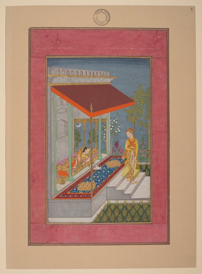 لاليتا راجيني، الهند، حيدر آباد، حوالي عام 1760؛ ألبوم جونسون 37، رقم 8 (حبر وألوان وذهب على ورق) بواسطة المدرسة الهندية