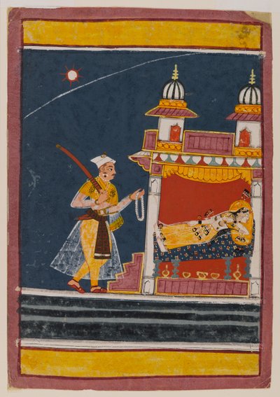 لاليتا راجيني ، c.1650 (مرحاض وذهب على ورق) بواسطة المدرسة الهندية