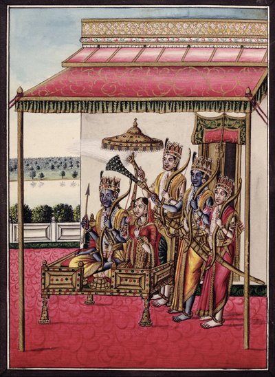 MSS EUR C 116/1 f.13v Rama ، من الملحمة الهندوسية "Adhyatma Ramayana" بواسطة المدرسة الهندية