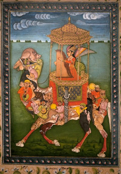الجمل السحري. منمنمة مرسومة ، حوالي عام 1750 ، فن راجستان وباهاري (الهند). المتحف الوطني الكوري ، سيول (كوريا الجنوبية). بواسطة المدرسة الهندية