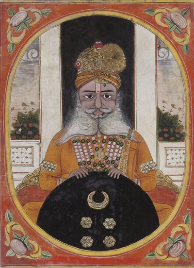مهراجا سردار سينغ ، حاكم بيكانير ، 1851-1871 بواسطة المدرسة الهندية