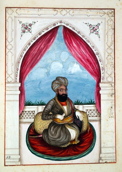 نواب محمد أخبار خان ، من مملكة البنجاب ، حكامها ورؤسائها ، المجلد الثاني ، مجلد من 30 دراسة مائية بالألوان المائية لفنان هندي غير معروف ، c.1840 (مرحاض على ورق) بواسطة المدرسة الهندية