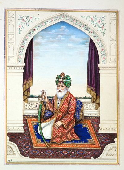 نواب مظفر خان (مولتاني) ، من مملكة البنجاب ، حكامها ورؤسائها ، المجلد الثاني ، مجلد من 30 دراسة مائية بالألوان المائية لفنان هندي مجهول ، c.1840 (مرحاض على ورق) بواسطة المدرسة الهندية