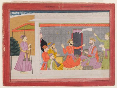 صفحة من سلسلة Rukmini Haran ، c.1780-1800 (مرحاض غير شفاف على الورق) بواسطة المدرسة الهندية