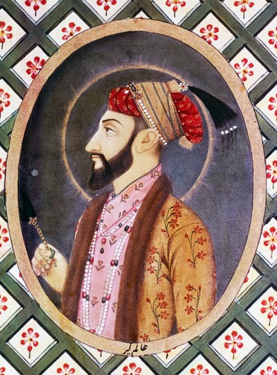 صورة الإمبراطور المغولي أورنجزيب المعروف باسم ألامجير الأول (1618-1707) ، حاكم الهند من 1658 إلى 1717 بواسطة المدرسة الهندية
