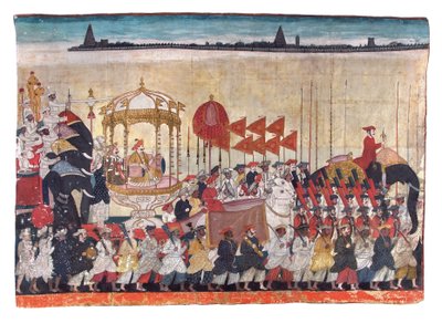 راو تولجاجي في بروكسيوس ، 1775 ج (مرحاض غير شفاف وذهب على ورق) بواسطة المدرسة الهندية