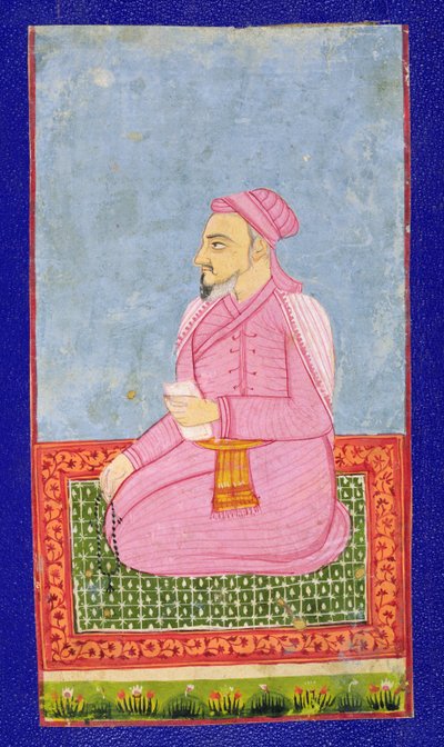 شمس العمارة ، رسم من كتاب عن الصوفيين الهنود (حبر على ورق مركب على بطاقة) بواسطة المدرسة الهندية