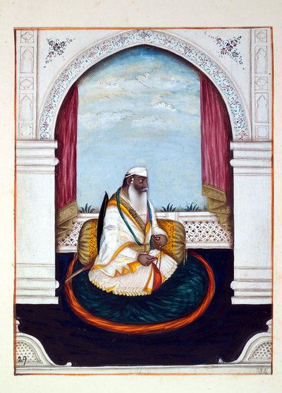 Sirdar Atr Singh ، من مملكة البنجاب ، حكامها ورؤسائها ، المجلد الثاني ، مجلد من 30 دراسة مائية بالألوان المائية لفنان هندي غير معروف ، c.1840 (مرحاض على ورق) بواسطة المدرسة الهندية