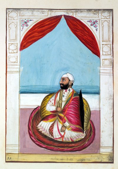 Sirdar Chet Singh ، من مملكة البنجاب ، حكامها ورؤسائها ، المجلد الثاني ، مجلد من 30 دراسة مائية بالألوان المائية لفنان هندي غير معروف ، c.1840 (مرحاض على ورق) بواسطة المدرسة الهندية