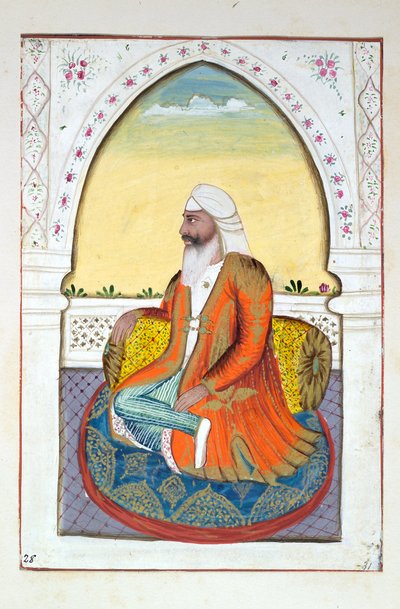 Sirdar Fatteh Singh ، من مملكة البنجاب ، حكامها ورؤساءها ، المجلد الثاني ، مجلد من 30 دراسة مائية بالألوان المائية لفنان هندي غير معروف ، c.1840 (مرحاض على ورق) بواسطة المدرسة الهندية