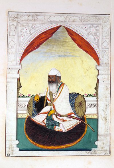 Sirdar Gurmukh Singh Bhai ، من مملكة البنجاب ، حكامها ورؤسائها ، المجلد الثاني ، مجلد من 30 دراسة مائية بالألوان المائية لفنان هندي غير معروف ، c.1840 (مرحاض على ورق) بواسطة المدرسة الهندية