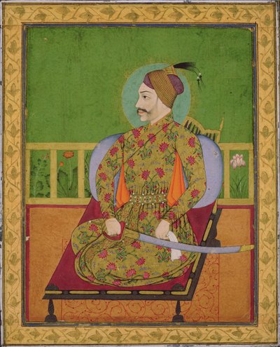 سلطان عبد الله قطبشة من غولكوندا (Reg.1626-72) ديكان ، موغال ، 1640 (غواش بالذهب والفضة على الورق) بواسطة المدرسة الهندية