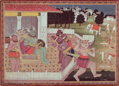 Asura Kumbha ومحكمة الشياطين ، c.1800 بواسطة المدرسة الهندية