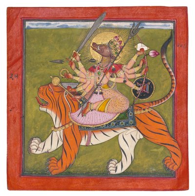 آلهة وجه الخنزير ، فاراهي ، c.1660-70 (مرحاض غير شفاف ، ذهب ، خنافس خنفساء على ورق) بواسطة المدرسة الهندية
